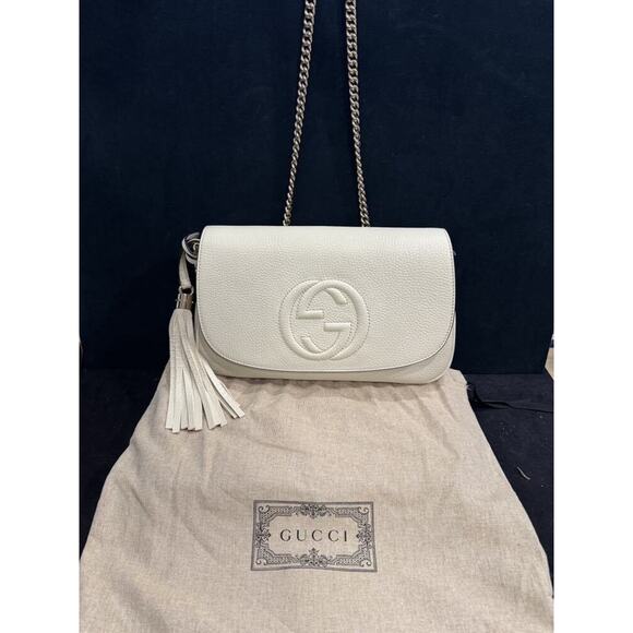Gucci Soho Disco Ivory Signature Collection Gold Chain SPB-JB 336349 - Picture 1 of 16